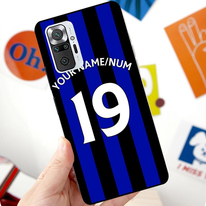 Personalised Football Number Strips Case For Xiaomi Redmi Note 12 Pro 11 8 9 10 Pro 9S 10S 11S 12S Redmi 12C 10C 9C 10A Cover Redmi Note 10 4G