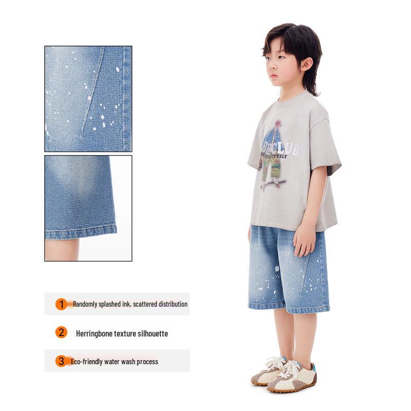 Boys' Summer Ink Splatter Denim Shorts