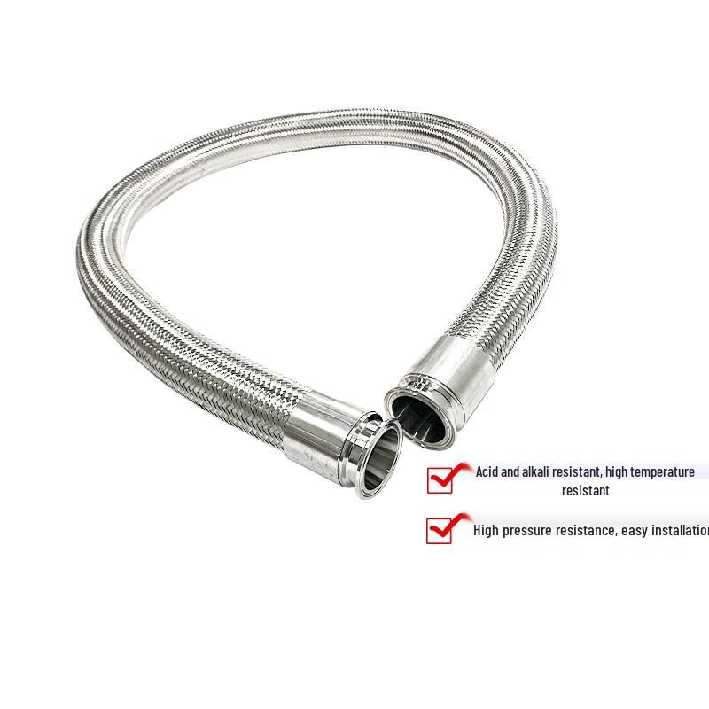 304 Braided PTFE Lined Metal Hose with Sanitary Clamp
