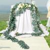Simulation Willow Leaf Eucalyptus Leaf Vine Eucalyptus Vine Wall Hanging, Artificial Green Plant Wedding Home Decoration Ornament