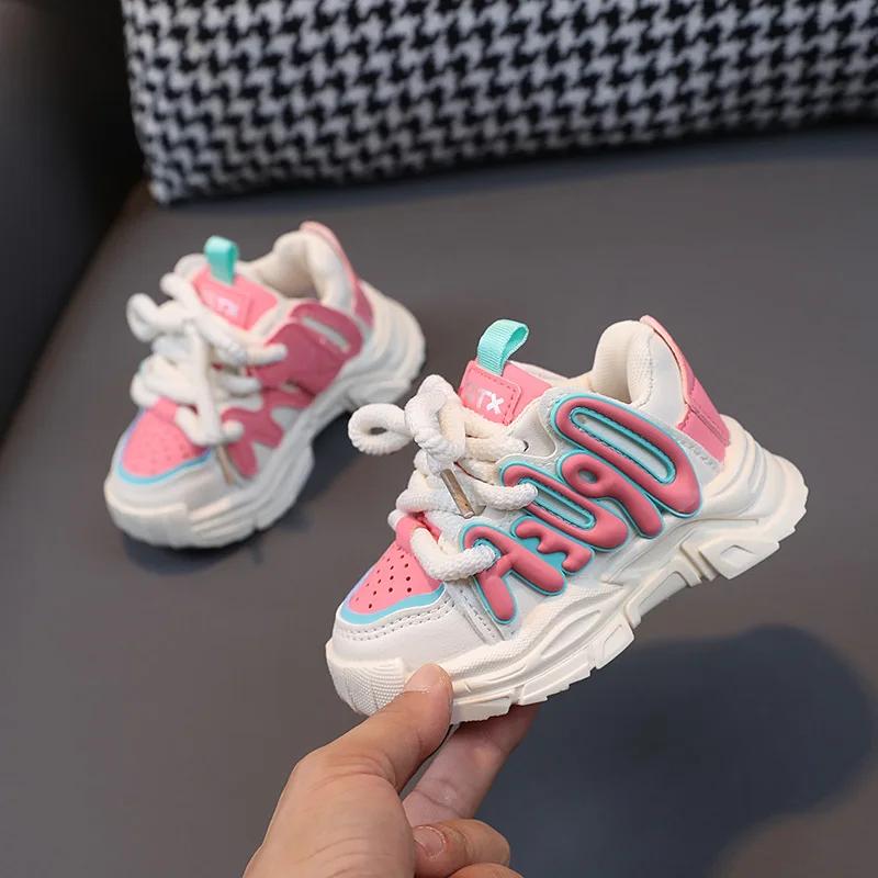 2024 Autumn Baby Toddler Shoes for Boys Girls Breathable Mesh Little Kids Casual Sneakers Non-slip Children Sport Shoes