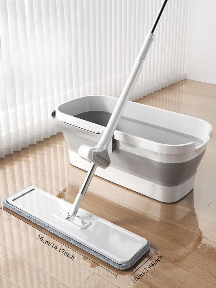 Self-Cleaning Squeeze Mop 360° Rotatable Flat Floor Mops Lazy Mop Microfiber Mop Floor Cleaning Supply for Living Room Bathroom
