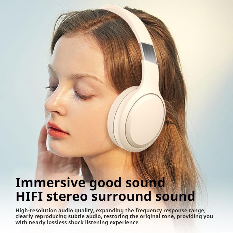 HIFI Shocking Bass Headsets Wireless Bluetooth 5.3 Headphones Noise Reduction Sports Gaming Earphones with HD Mic Support TF/AUX