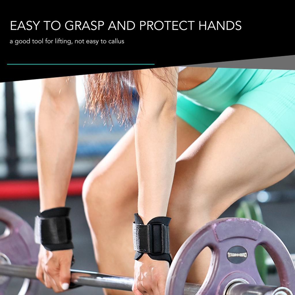 2pcs Wrist Rod Hook Straps Nylon Steel   Wrist Support Grip Belt for Weightlifting Trainning Gym