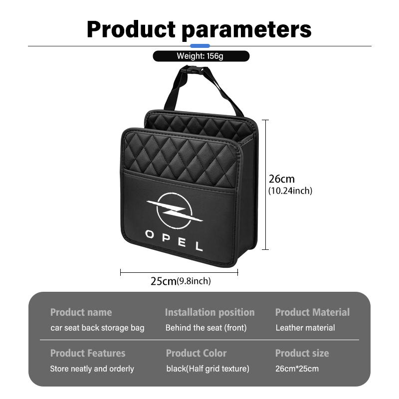 For Opel Large Capacity Car Logo Seat Headrest Tissue Box Water Cup Organizer Pocket OPC Astra J H G K Insignia Corsa D B E