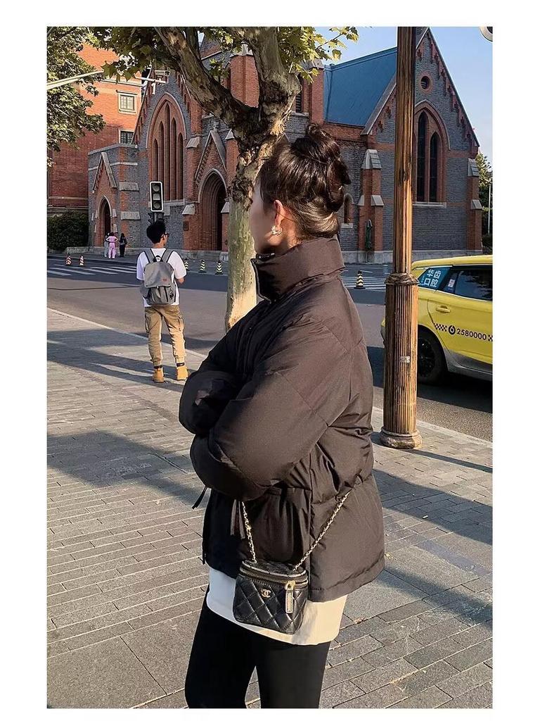 Korean Style Women's Winter Clearance: Short, Thick, High-Waisted Down Cotton-Padded Jacket