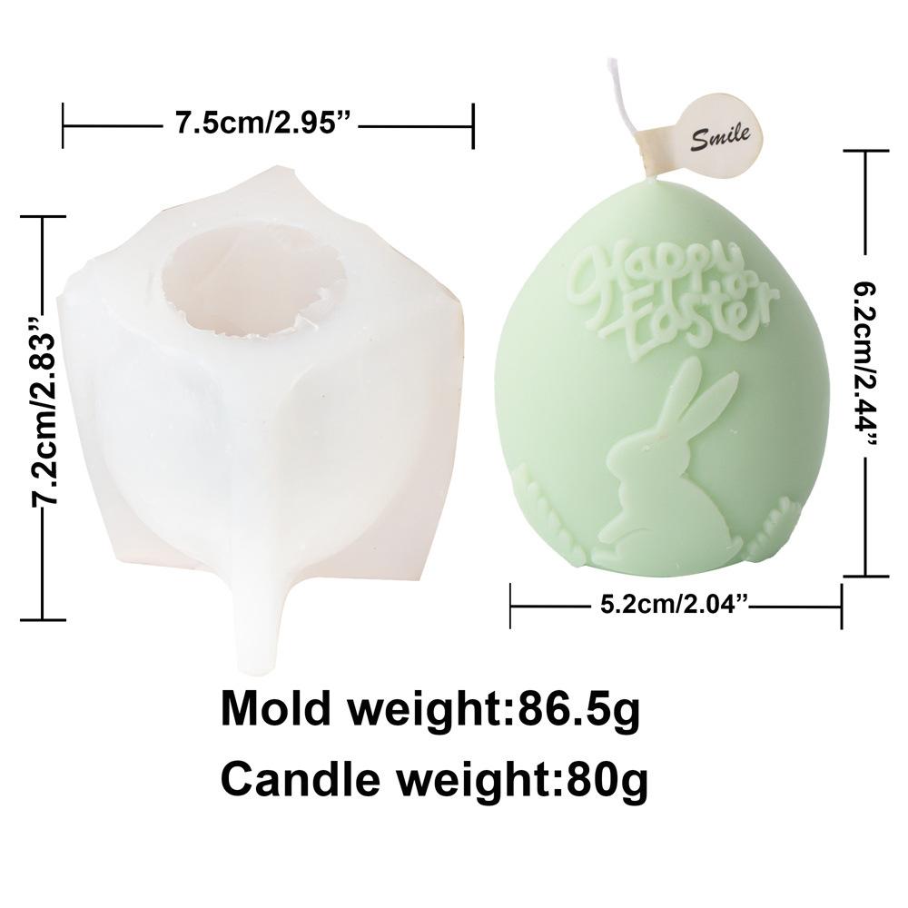Relief Rabbit Easter Egg Candle Silicone Mold Easter Aromatherapy Bunny Egg Cake Chocolate Silicone Mold Easter Gift Gypsum Mold