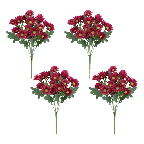 Artificial Mums Bundle Realistic Faux Daisies with Bendable Stems UV Resistant Fall Flowers for Autumn Home Window Box Vase Outdoor Decoration
