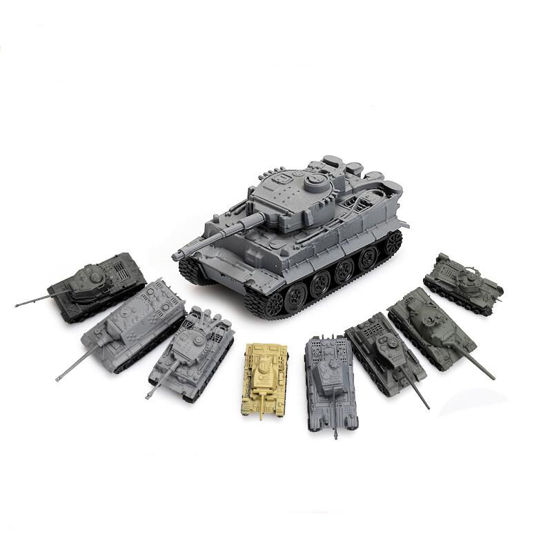 

4D 1/144 8PCS Мініатюрна модель танка Tiger Panther T34 Пластикова військова колісниця Іграшка в подарунок для хлопчиків A39