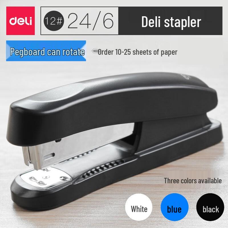 Standard White Office Stapler - Multifunctional Manual Stapler for Students and Professionals