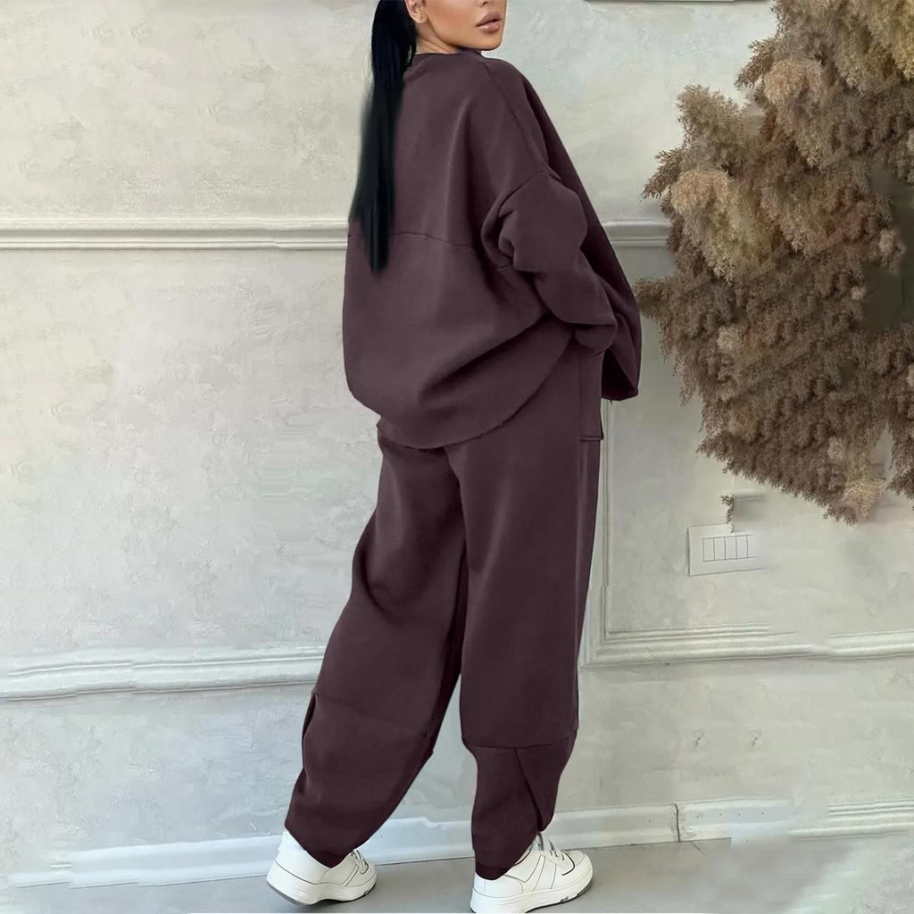 Women's 2 Piece Color Casual Sportswear Long Pants Set