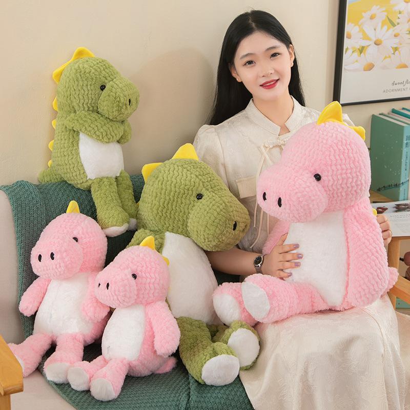 Green small-eyed dinosaur doll sleeping pillow plush doll men and women children birthday gift super soft hug sleeping doll