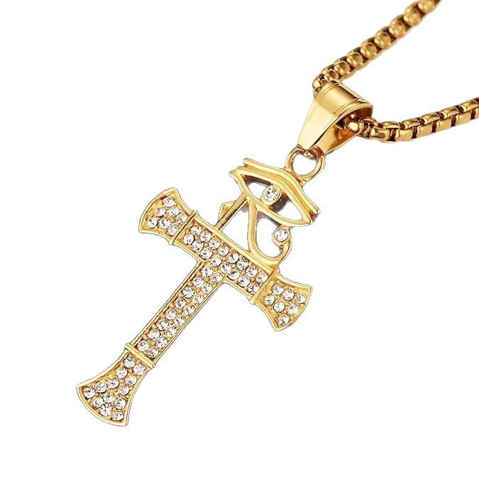 New Cross Eye of Horus Necklace Design Men's Necklace