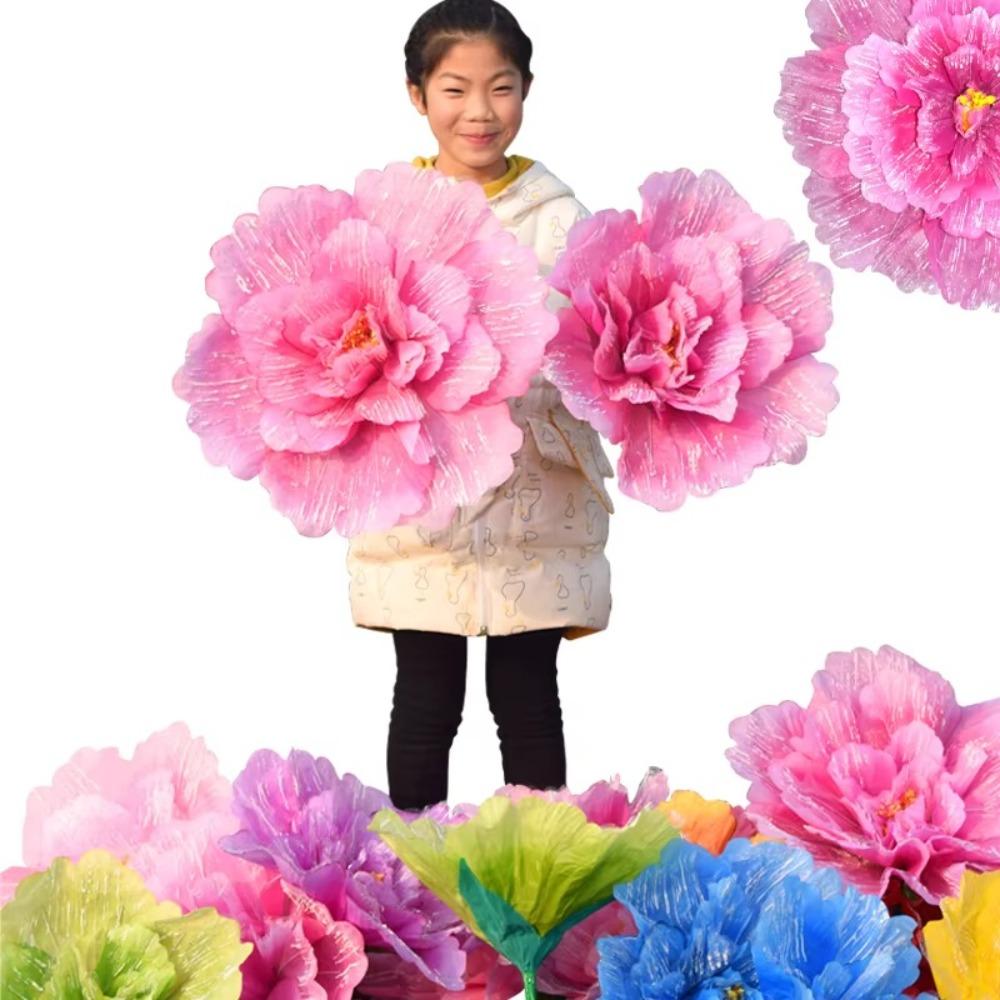 Large Size Peony Flower with Rod Decorative Flower Wall Artificial Flowers Dance Performance