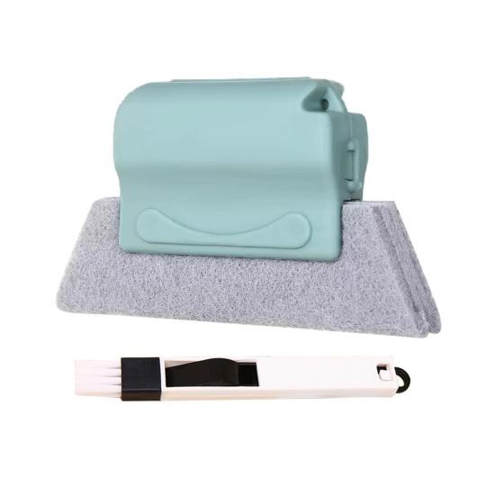 Window Track Cleaning Brush Set Hand-held Window Groove Cleaner Brushes Dual-Sided Design Replaceable Sponge Cleaning Brush
