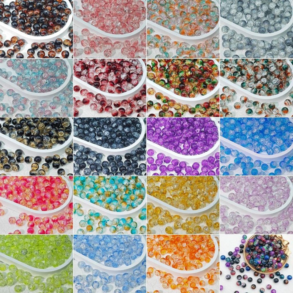 8mm Glass Beads Multicolor Beads Handmade Diy Bracelet Bracelet Jewelry Handmade Beads Accessories Wholesale Material Beads