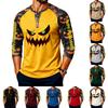 Men's Long Sleeve Shirt with Halloween Print Pattern for Casual Wear