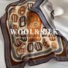 Italian Old Qian Style! Mulberry Silk Wool Scarf for Women Winter Autumn High-End Small Square Shawl