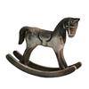 Yousheng Wooden Rocking Horse Figurine Vintage Wood Carving Pony Statue Sculpture Home Office Desktop Decoration Ornament