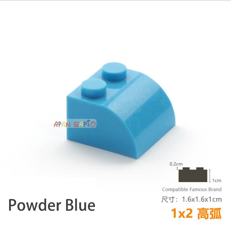 20pcs/lot DIY Blocks Building Bricks Radian 1X2 Educational Assemblage Construction Toys for Children Size Compatible With Brand