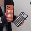 Роскошный кожаный клетчатый чехол для iPhone 15/16/17 Pro Max - Защита от падений