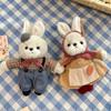 Rabbit Family Bunny Keychain with Clothes Plush Rabbit Key Ring  Jewelry Gifts