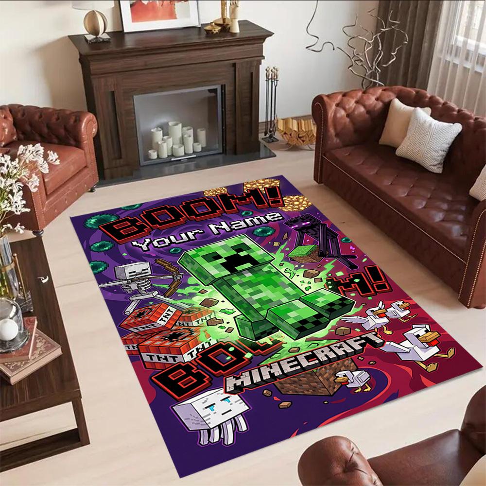 Minecraft Personalized Name Carpet Design For Study Room Hallway Kitchen Game Room Antislip Carpet Anime Office Decor Spiritual Gift