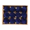 Set of 12 Hanging Pendant Christmas Tree Flocking Baubles Decorations Colorful Ornament for Indoor and Outdoor Use
