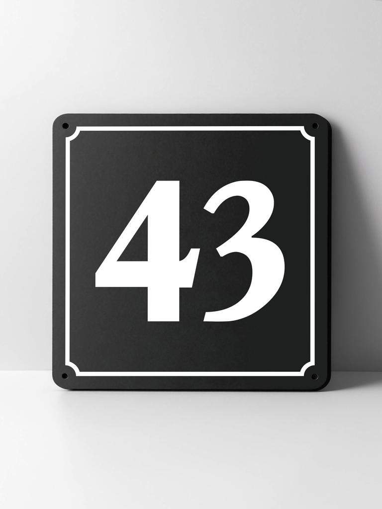 Metal House Number Sign, Black White Contrast, Outdoor Wall Decor for Home Street