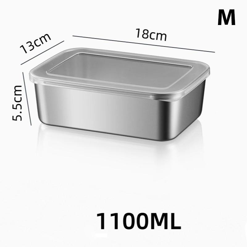 Stainless Steel Fresh-Keeping Box Equipped Vegetable Small Ingredient Box Sealed Lid Refrigerator Food Fresh-Keeping Fruit Box