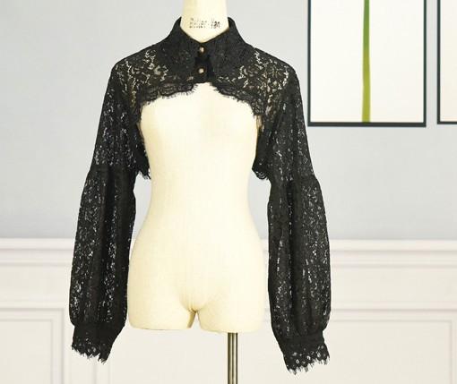 

Женская рубашка из рами с принтом и воротником-стойкой One Size чёрный