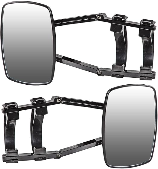 2 caravan mirrors, universal additional mirror, caravan mirror, 190 x 125 mm, adjustable double-sided caravan mirror, for all standard vehicle types