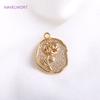 Trendy 14K Gold Plated Irregular Rose Charms High Quality Brass Metal Coin Pendants DIY Jewelry Materials Wholesale