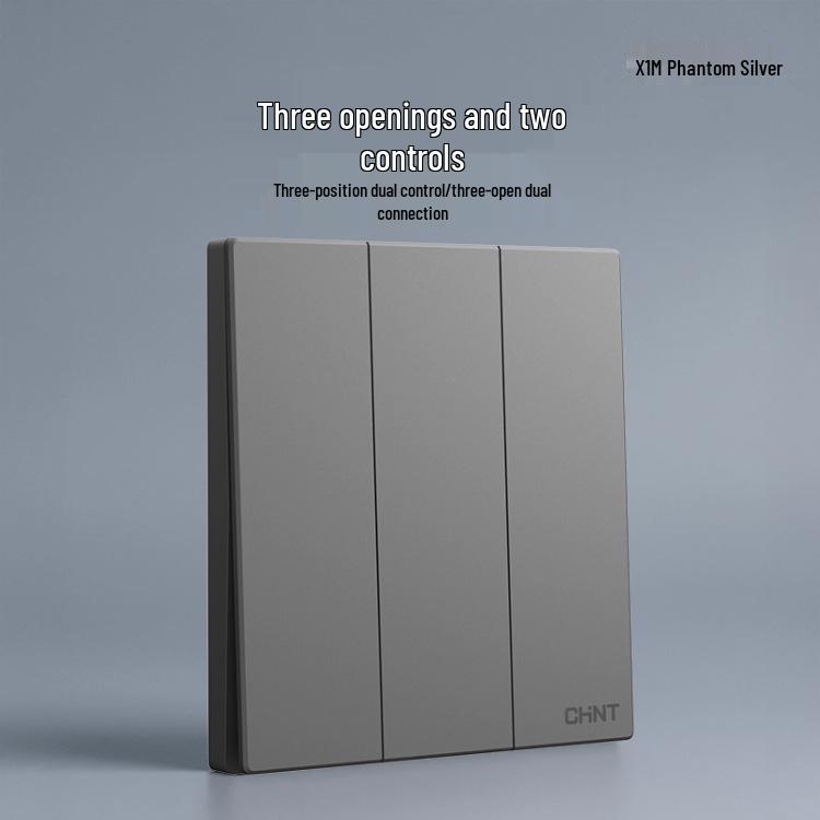 Chint 16A One-Gang 5-Hole Air Conditioner Wall Socket, Cream, Type 86, Phantom Silver Grey