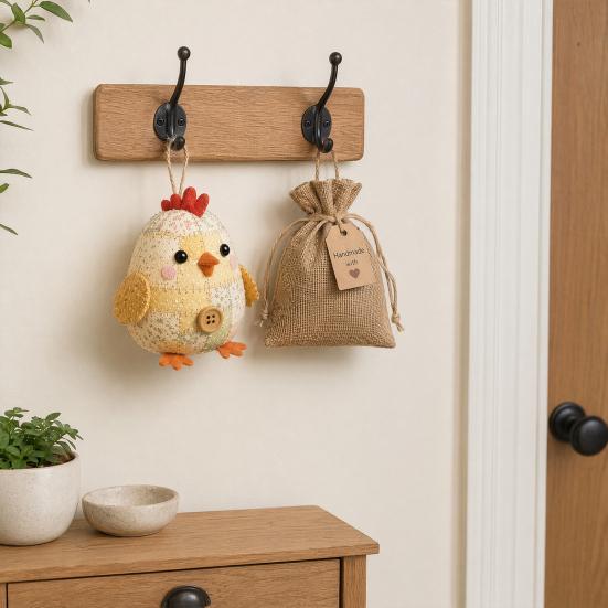DIY Patchwork Animal Kit, Hand Sewing Craft Set with Pre-Cut Fabric Stuffing Buttons Threads, Cute Plush Animal Craft Kit Gift for Craft Lovers