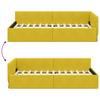 L Shaped Bed Frame with Headboard Yellow 80 Cm X 200 Cm Velvet