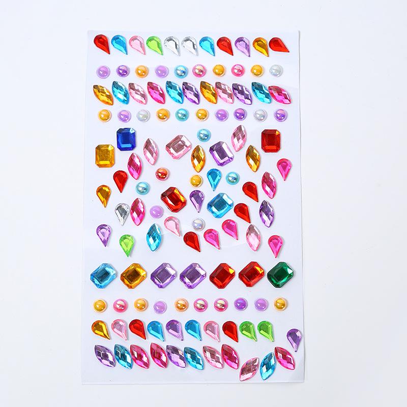 Children's 3D Crystal Gem Cartoon Stickers: Shiny Princess Rewards & Educational Stationery