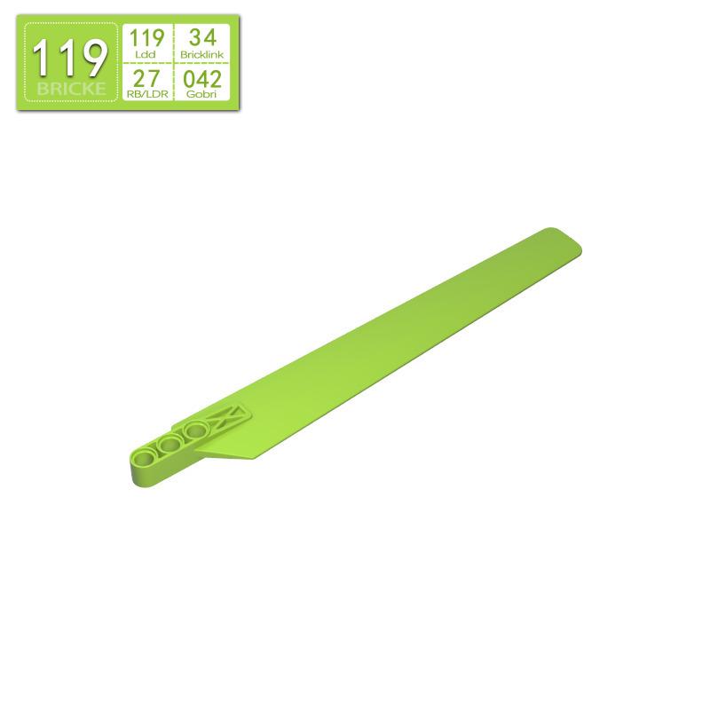 

BRICKE 65422 3x19 Rotor Fan Blade - LEGO Compatible MOC Accessory 50g (approx. 8 pcs) трава зеленый
