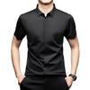 Traceless secret door placket men's short-sleeved shirt summer new ice silk anti-wrinkle business casual solid color no-iron shirt men