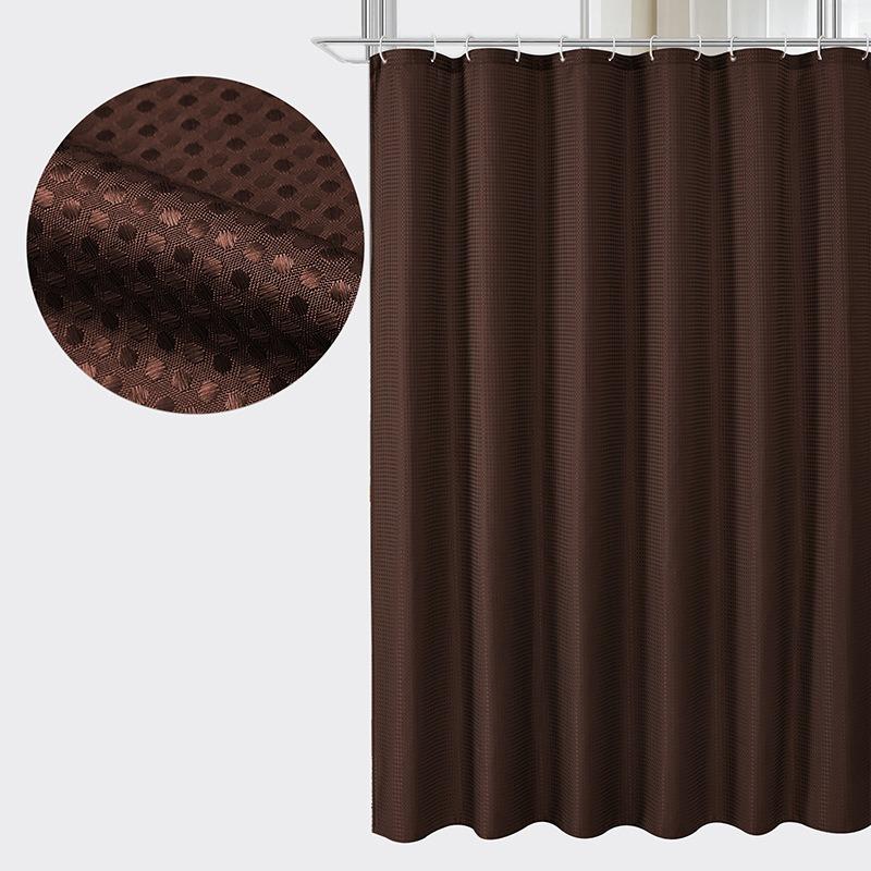 Solid Color Waffle Waterproof and Mildew Proof Polyester Shower Curtain, Bathroom Curtain, Bathroom Partition Curtain, Shower Curtain