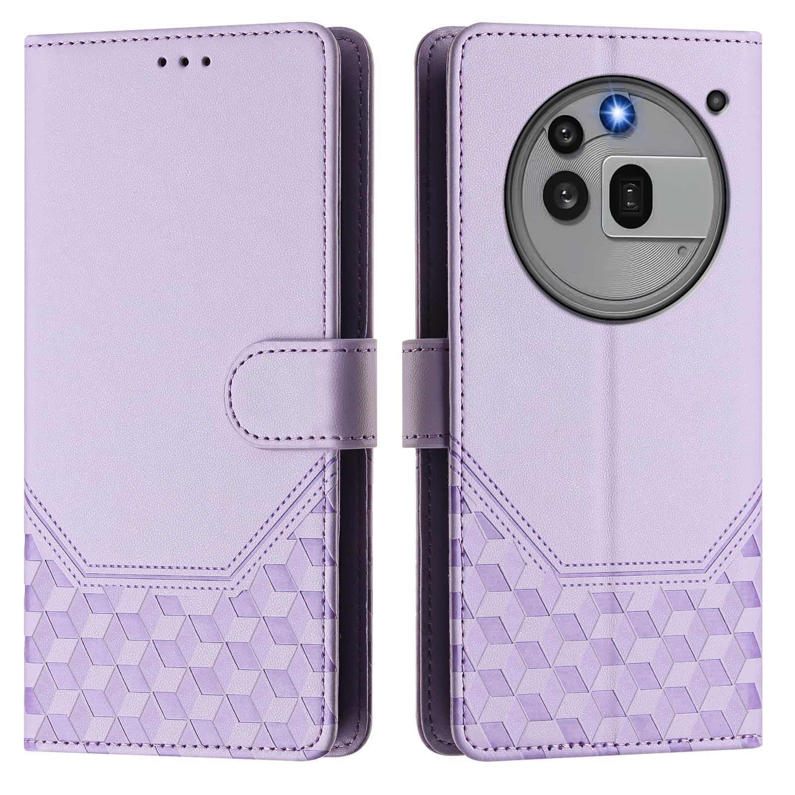 

For Nothing Phone (3a) Pro Case Imprinted Honeycomb RFID Blocking Leather Phone Cover with Strap E