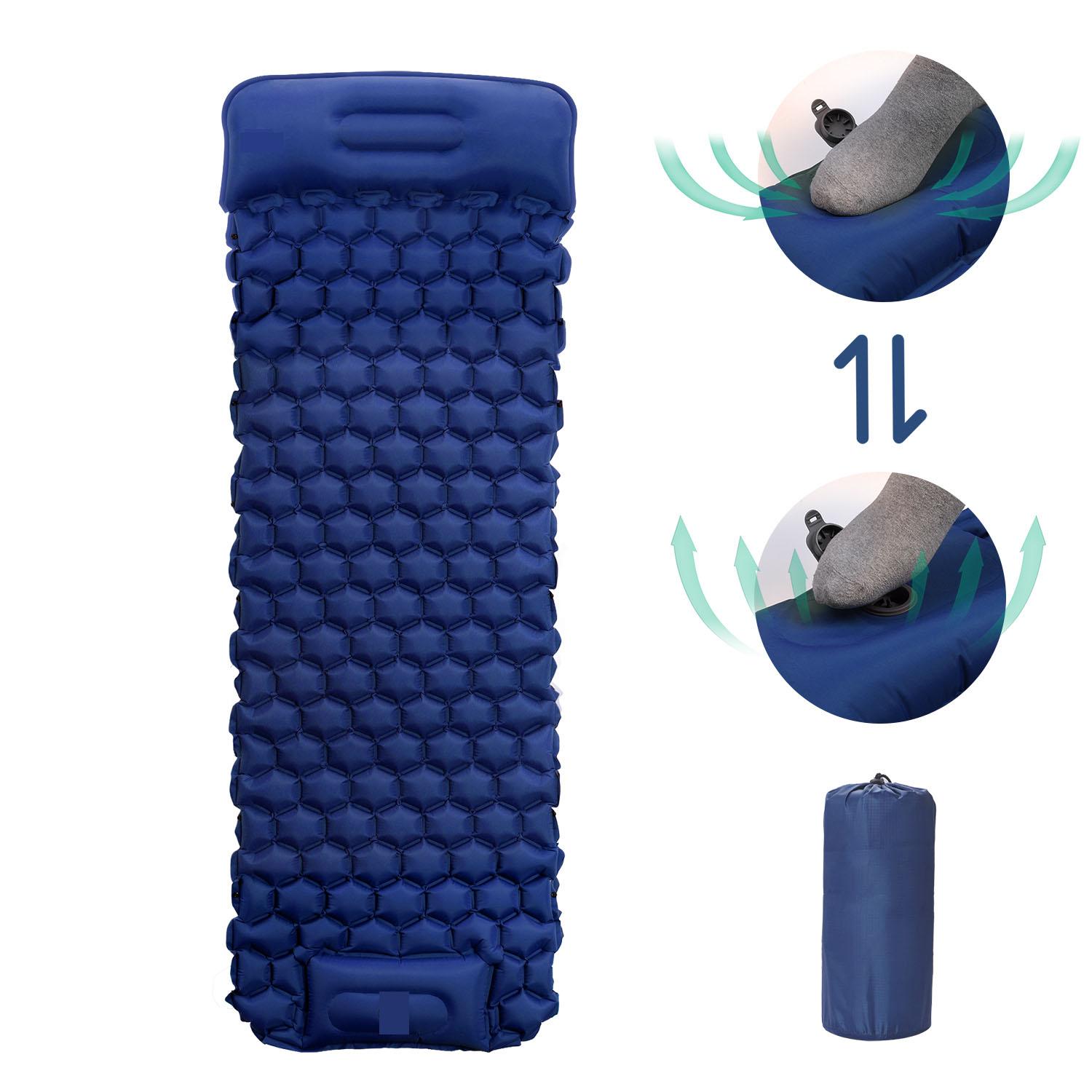 Outdoor Camping Lightweight Self Inflatable Portable Folding Sleeping Mat Air Mattress темно-синий