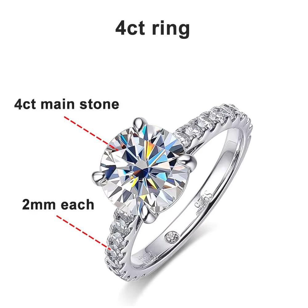 KNOBSPIN D VVS1 Moissanite Rings for Women Sparkling Diamond Bridal Sets with GRA Sliver Plated 18k Eternity Band