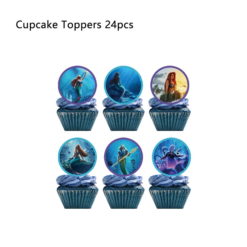 44pcs Banner, Cake Topper, Balloon Decor For Little Mermaid theme Birthday Party