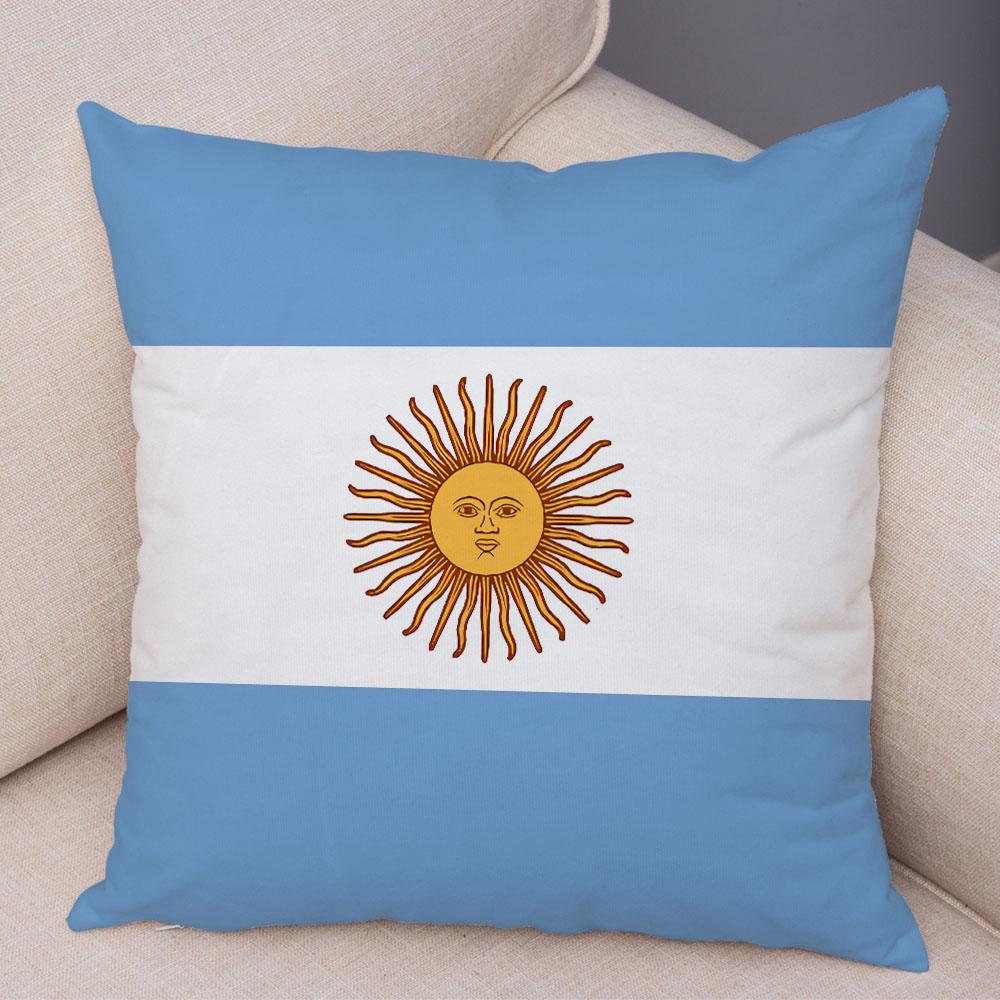 Style National Flag Cushion Cover for Sofa Home Car Decor Geometric Print Pillowcase Super Soft Plush Pillow Case Xcm