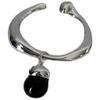 Elegant Black Bead Open Ring for Women - Simple Fashionable Statement Index Finger Jewelry
