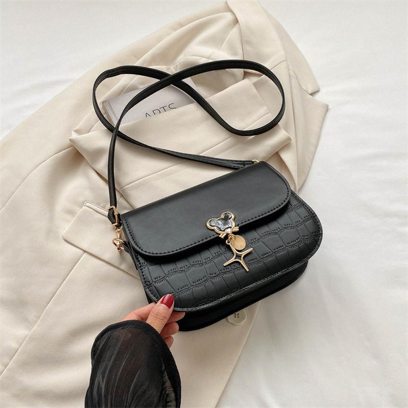 

Trendy Retro Saddle Bag Unique Design Casual Shoulder Bag For Women Autumn Collection чёрный