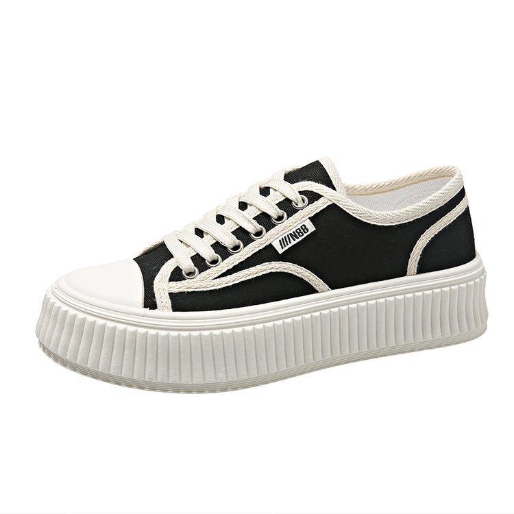 Spring New Fashionable and Comfortable Korean Version Thick Soled Sponge Cake Lace Up Biscuit Shoes