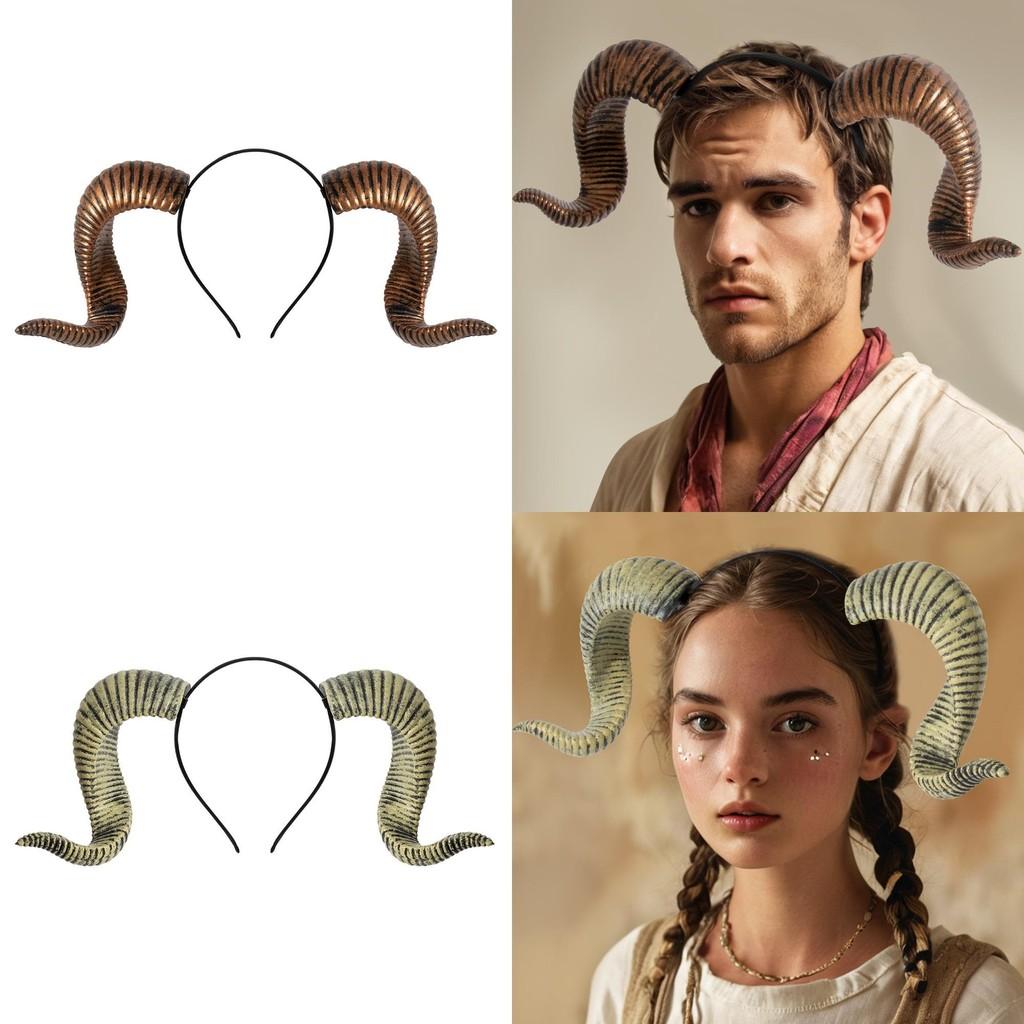 Zahnuté rohy Ovčí čelenka Cosplay doplňky Halloweenský festival Dárek Párty