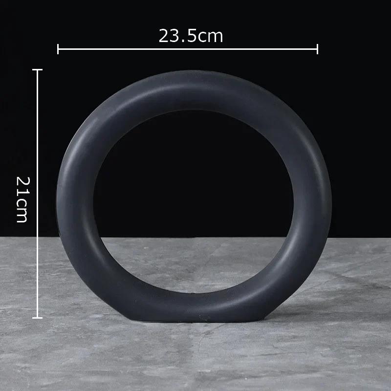 Minimalism Ceramic Circle Abstract Crafts Desk Decoration Modern Artwork Porcelain Ring Ornaments Home Room Aesthetic Decor
